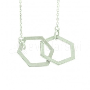 Šestiúhelníkový náhrdelník - stříbrný